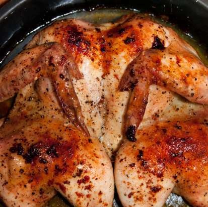 Chicken baked with butter