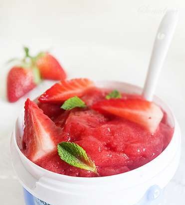 Sorbetto alla fragola su agar-agar (gelatiera marca 3812)