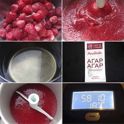 Strawberry sorbet sa agar-agar (Brand 3812 ice cream maker)