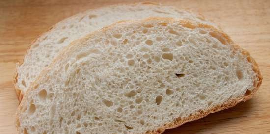 Wheat bread on an old dough