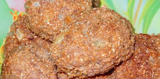 Mga cutlet sa bran breaded