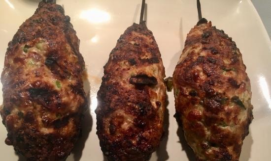 Ninja gegrilde kip kebab (oven of vuurpot)