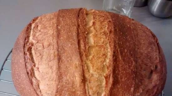 Wheat bread on ripe dough (self-leavening)