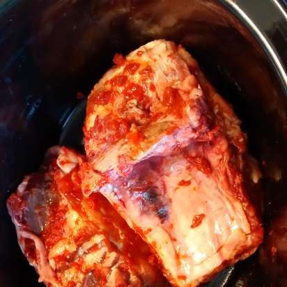 Beef ribs and baked potatoes in Russel Hobbs slow cooker (3.5L)