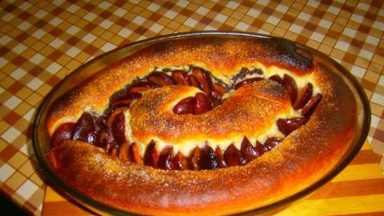 Torta a spirale con semi di papavero e prugne