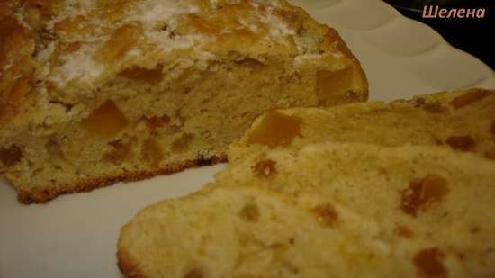 Festive curd roll with candied fruits and raisins