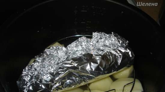 Stuffed mackerel and boiled potatoes - a duet dish (pressure cooker Polaris 0305)