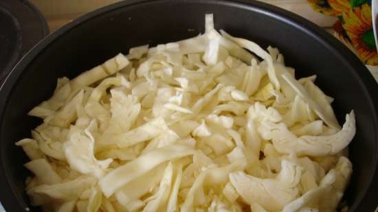 Cabbage, like fried, with pork belly (pressure cooker Polaris 0305)