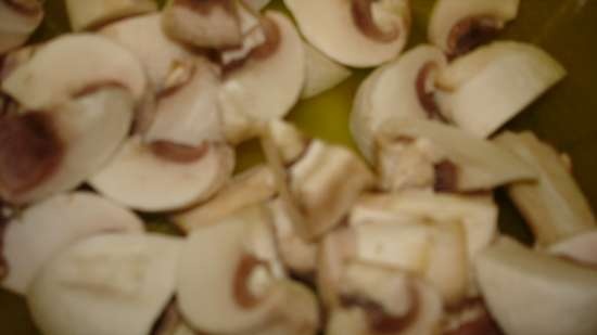 Soup with wild mushrooms and champignons in a pressure cooker Polaris 0305