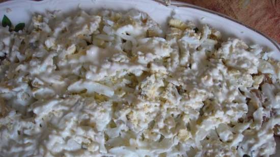 Puff salad "Herring under the covers"