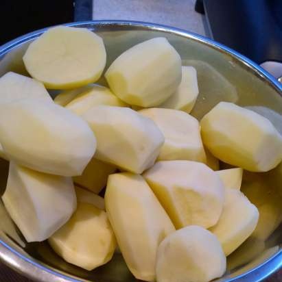 Gebakken mega-aardappelpannenkoek (of niet-boob?)