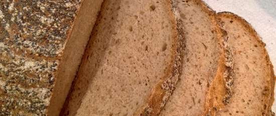 Long sourdough wheat bread