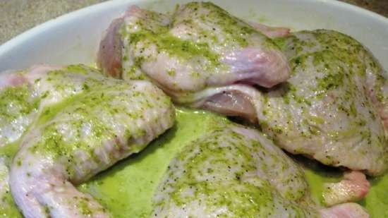 Pollo con lima y albahaca