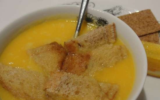 Sopa de crema de carbassa amb taronges