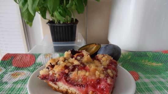 Pastel de ciruelas en streusel