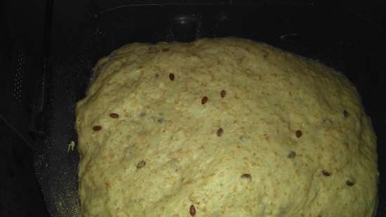 Bread with oatmeal, bran, sesame and seeds