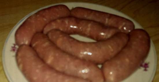 Chicken and pork sausages