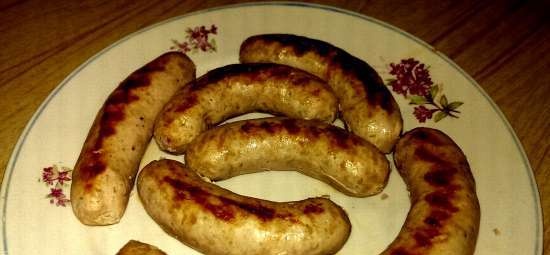 Chicken and pork sausages