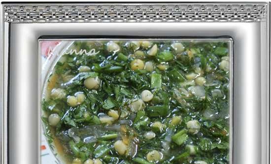 Vegetable pea soup with sprouted lentils (Philips multicooker HD3197)