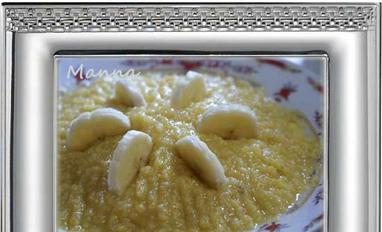 Corn porridge with honey and banana (multicooker Philips HD3197)