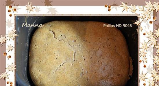 Pane di grano e segale a lievitazione naturale nella macchina per il pane Philips HD 9046