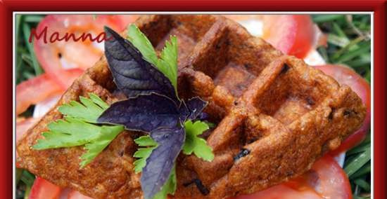 Waffles de tomate con tofu y albahaca (Waffles artesanales KitchenAid)