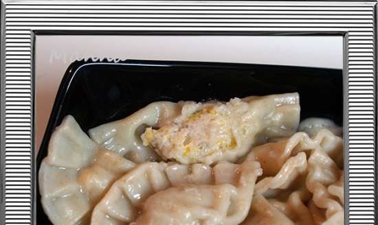 Homemade dumplings in a multicooker Panasonic SR-TMZ550