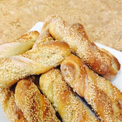 Bread sticks with sesame seeds