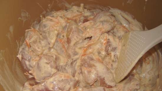 Chicken fillet in sour cream sauce in a slow cooker