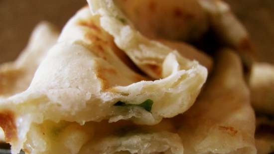 Tortillas with mozzarella and herbs