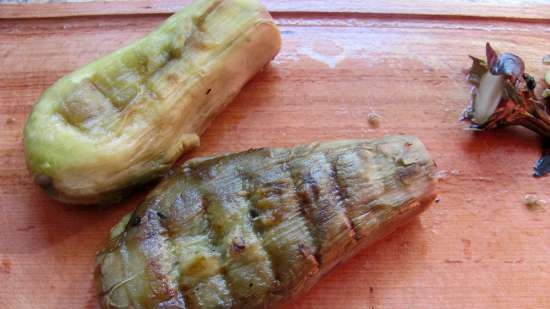 Conservación de verduras a la plancha sin sal y vinagre para caviar de berenjena con humo