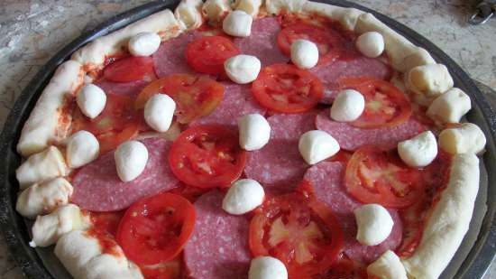 Pizza gevuld met kaas