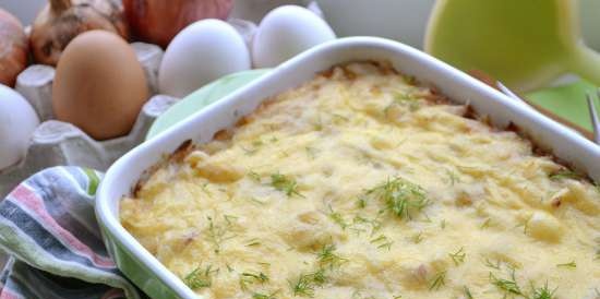 Casseruola di cipolle con pane