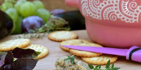 Room van aubergine en champignonpaté