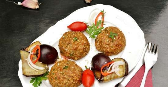 Eggplant meatballs with sesame seeds