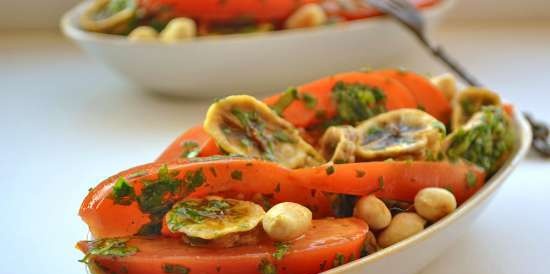 Chutney salad with sun-dried bananas (lean, vegetarian)