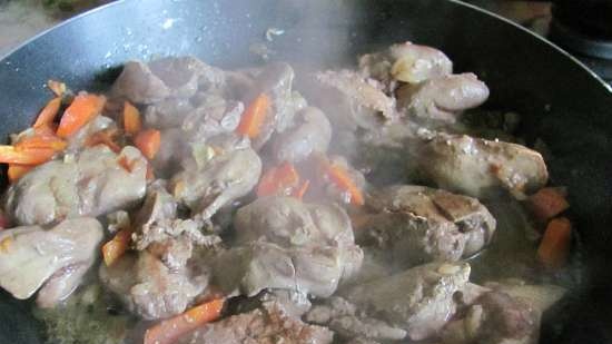 Buckwheat biscuit roll with liver and mushrooms