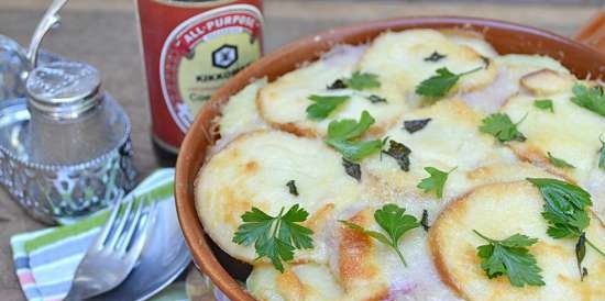 Cazuela de verduras con queso ahumado