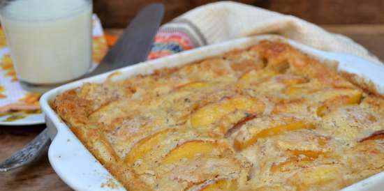 Clafoutis with peaches and star anise