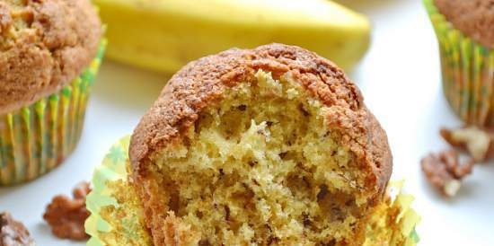 Muffin alla banana con noci