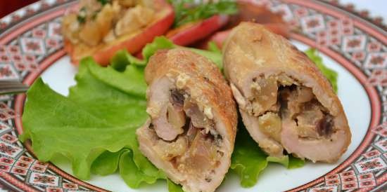 Pork rolls with apples