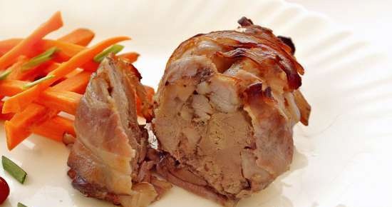 Chicken drumsticks stuffed with liver