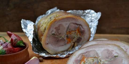 Pork shank roll with filling