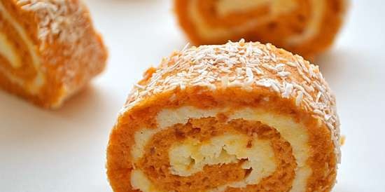 Apricot roll with cottage cheese