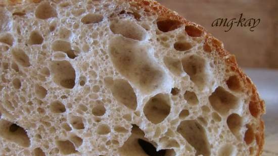 Pane di segale e grano senza impastare