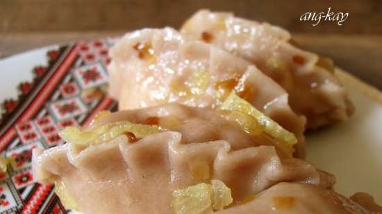 Dumplings on buckwheat-wheat choux pastry (lean)