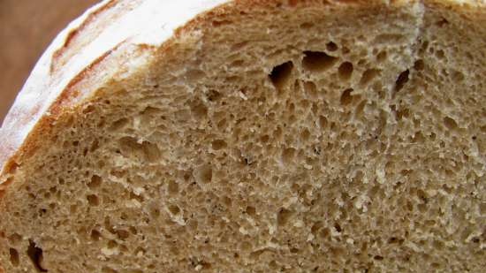 Wheat-rye bread with coffee and pepper