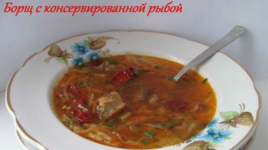 Borscht con conservas de pescado