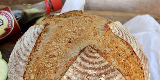 Pane di grano con zucchine e salsa di soia