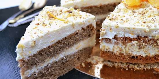 Pastel de alforfón con crema cuajada